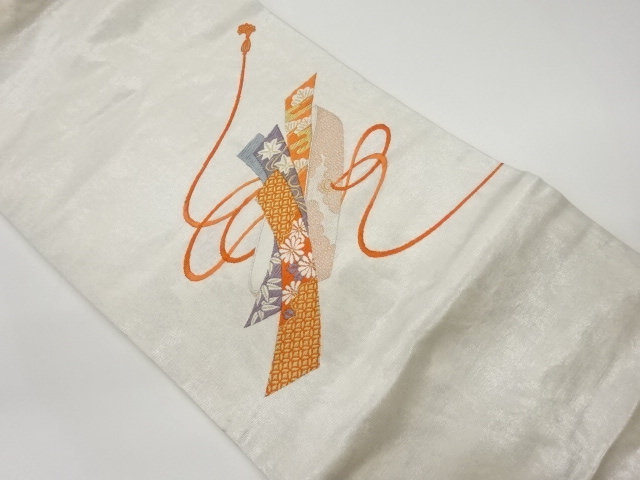 JAPANESE KIMONO / VINTAGE NAGOYA OBI / WOVEN PINE & MAPLE LEAVES